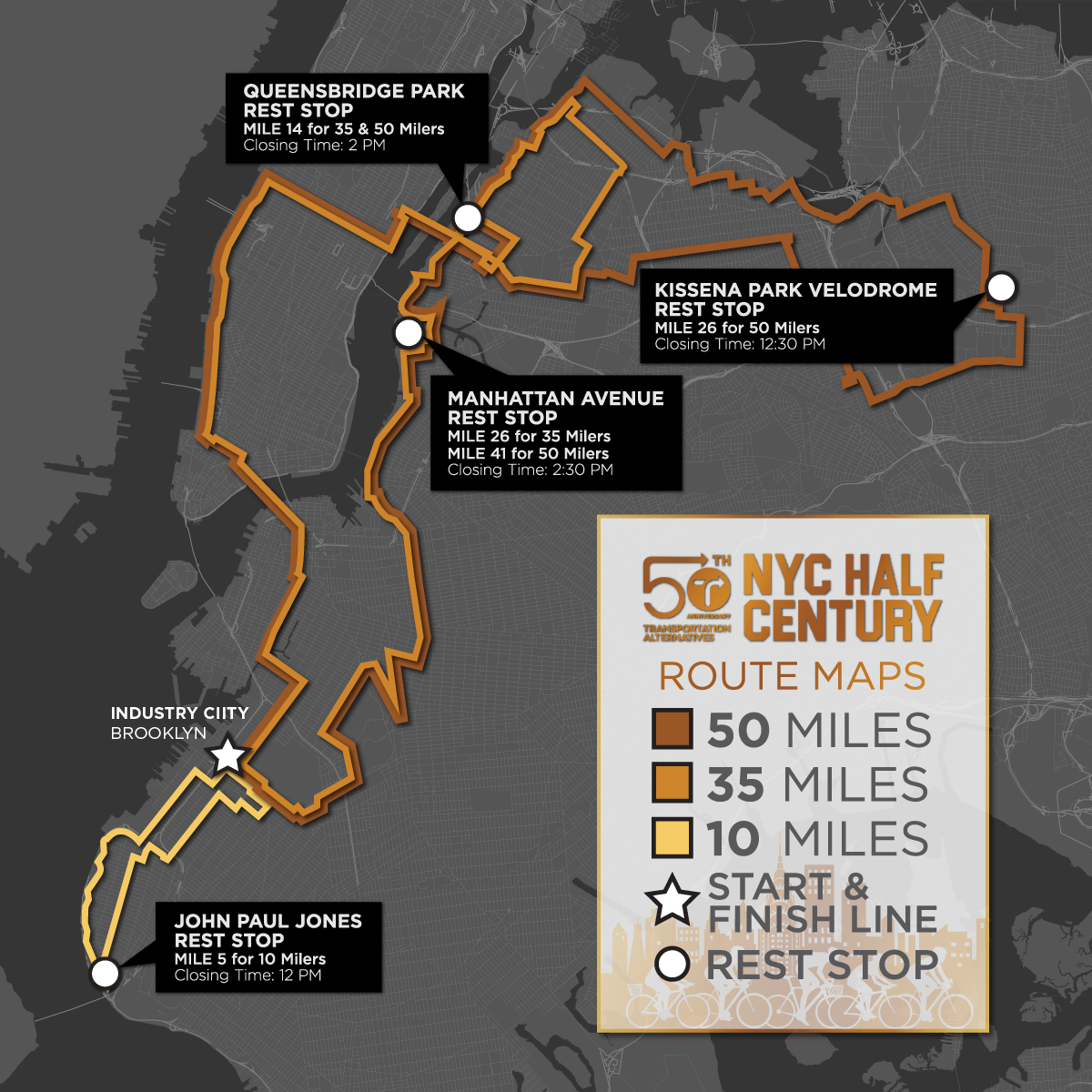 50 mile top bike ride